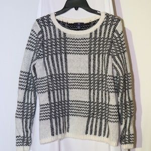 Black White Striped Thick Striped Sweater